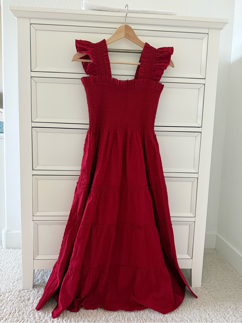 Hill House Home x NET-A-PORTER Red Ellie Nap Dress Size S Pockets